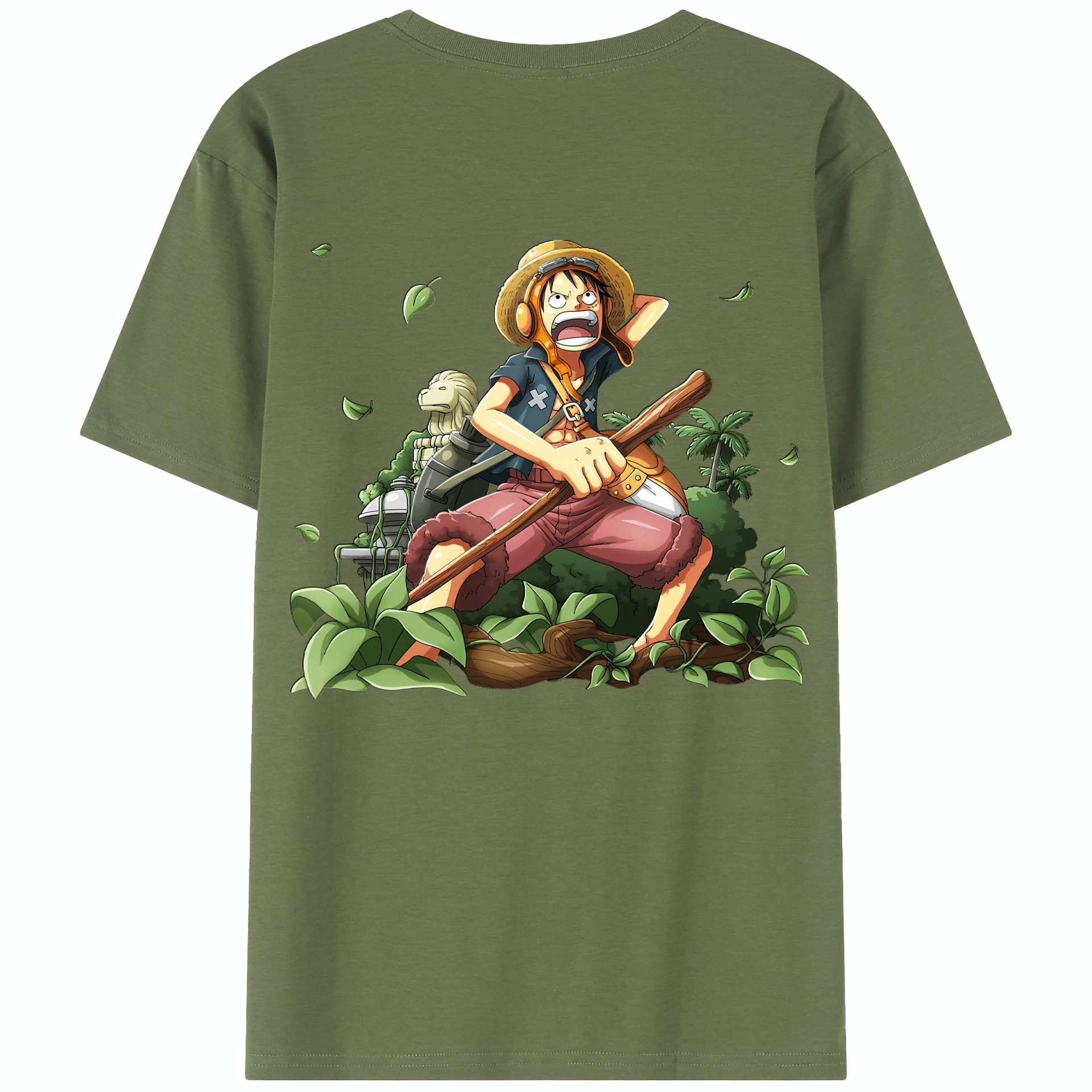 ワンピース モンキー・D・ルフィ ONE PIECE Monkey D. Luffy 綿100％半袖Tシャツ（背面プリント）